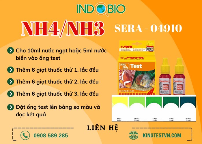 Cách dùng test NH4/NH3 sera 04910